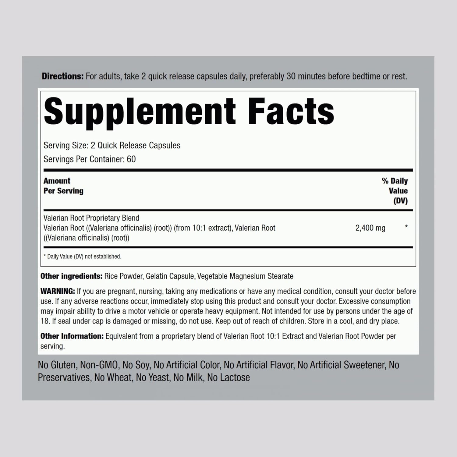 Piping Rock Valerian Root Capsules | 120 Count | Extract Supplement | Herbal Blend | Non-Gmo, Gluten Free Complex