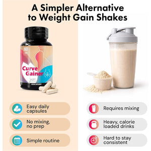 Smart Weight Gainer for Women – Booty Pills, Curves & Shape Support for Healthy Weight Gain, Hips & Glutes – Easy Alternative to Shakes – 60 Pills with Aguaje, Pueraria Mirifica, Dong Quai & More