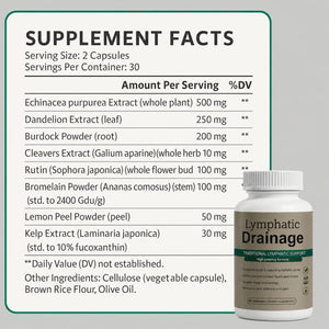 Lymphatic Drainage Capsules - New Maximum Potency Formula with Dandelion Extract, Cleavers Extract, Natural Ingredients, Vegan & Non-Gmo, 60 Capsules (1)
