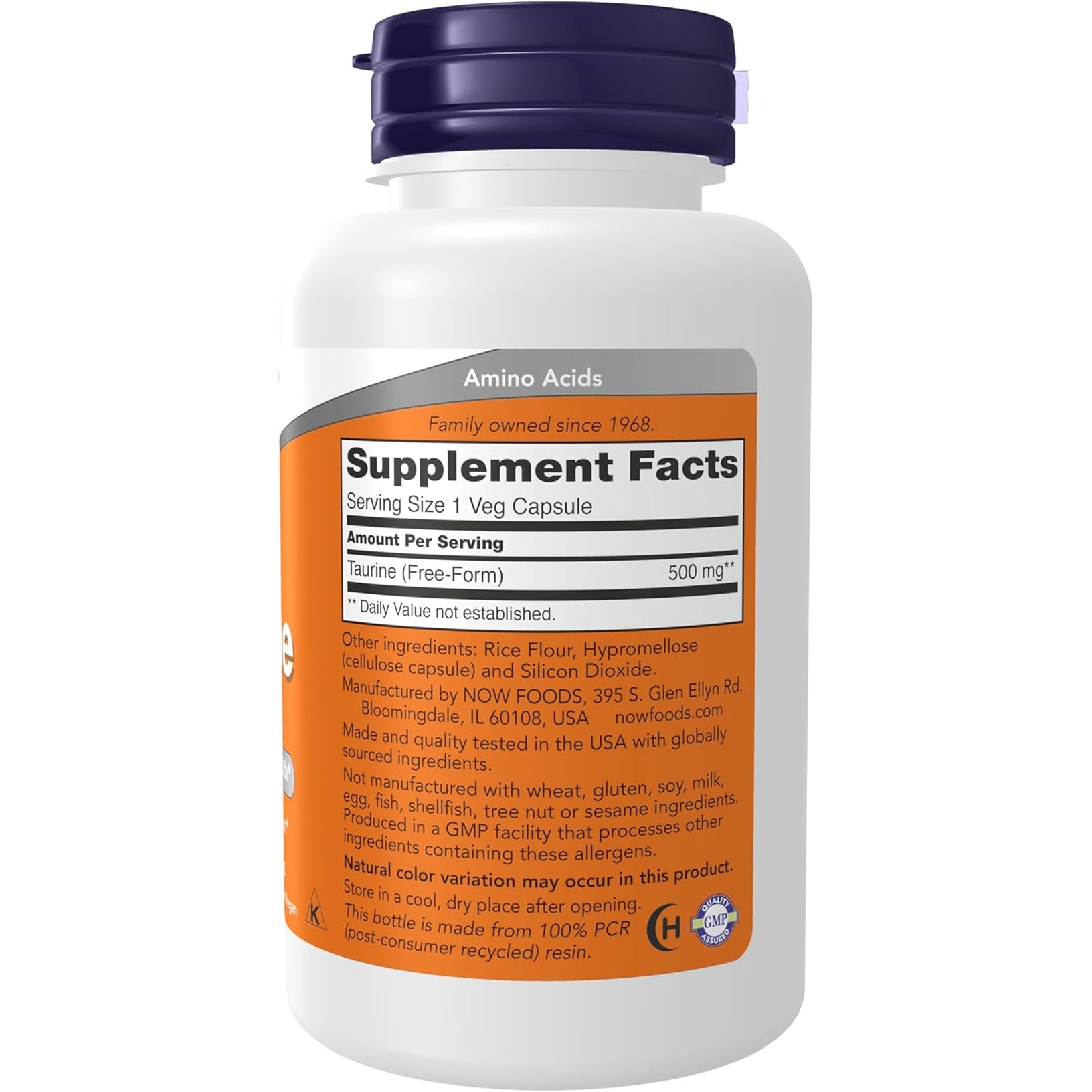 Now Foods Taurine 500Mg Capsules, 100 CT
