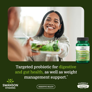 Swanson Lactobacillus Gasseri Probiotic for Adults Seeking Digestive and Metabolic Support with 3 Billion CFU - Acid-Resistant, No Refrigeration (60 Vegan Capsules)