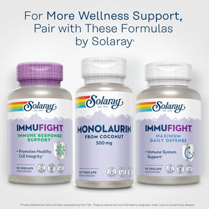 SOLARAY Monolaurin 500Mg from Natural Coconut - Monolaurin Supplement for Powerful Nutritive Support - Lab Verified - 60 Servings, 60 Vegcaps