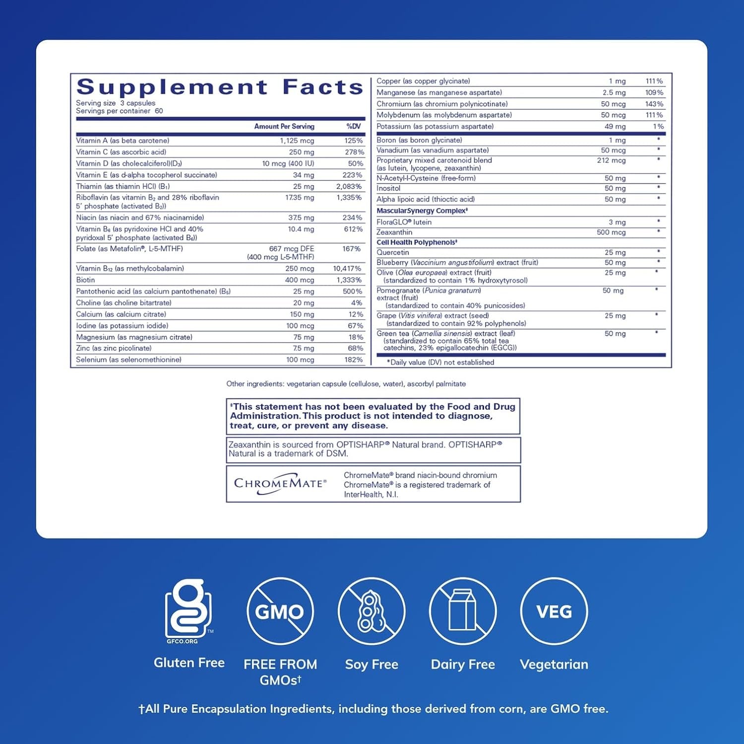Pure Encapsulations Polyphenol Nutrients | Hypoallergenic Nutrient Dense Multivitamin/Mineral Formula | 180 Capsules