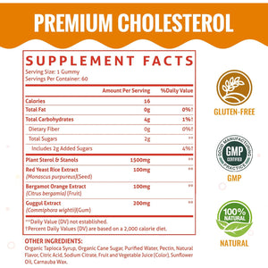 Chiqwench Cholesterol Supplements with 1500 Mg Plant Sterols & Stanols, Cholesterol Support Gummies, Cholesterol Complex Gummies, Maintains Normal Levels, Mixed Berry Flavor, 120 Count