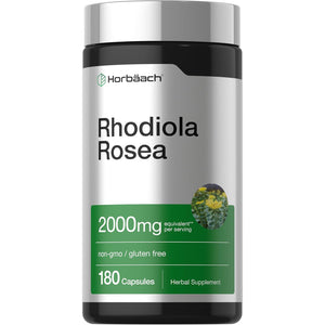 Horbäach Rhodiola Rosea Capsules | 180 Count | Non-Gmo, Gluten Free Supplement
