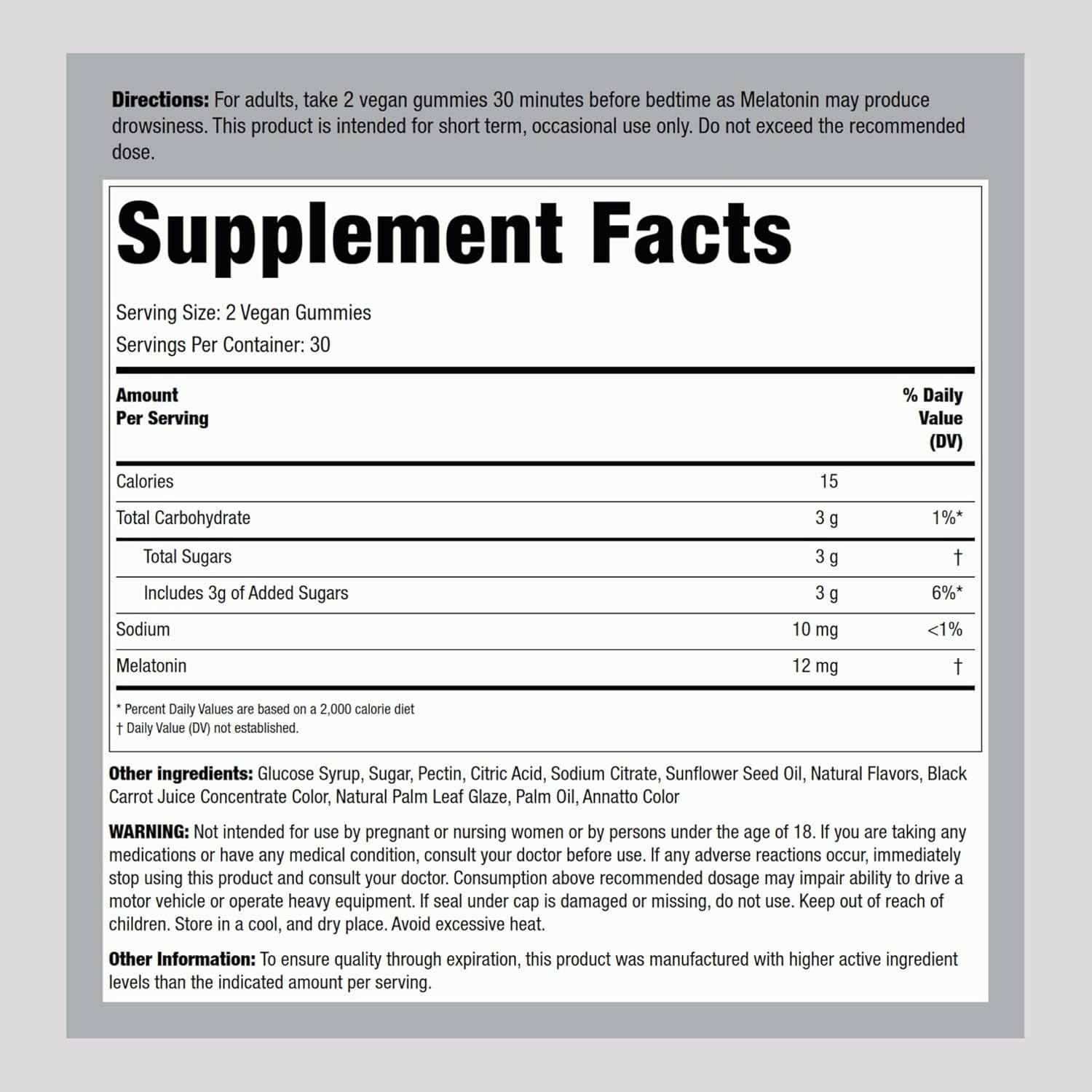 Piping Rock Melatonin Gummies 12Mg | 60 Count | Maximum Strength Supplement for Adults | Berry Flavor | Vegan, Non-Gmo, Gluten Free