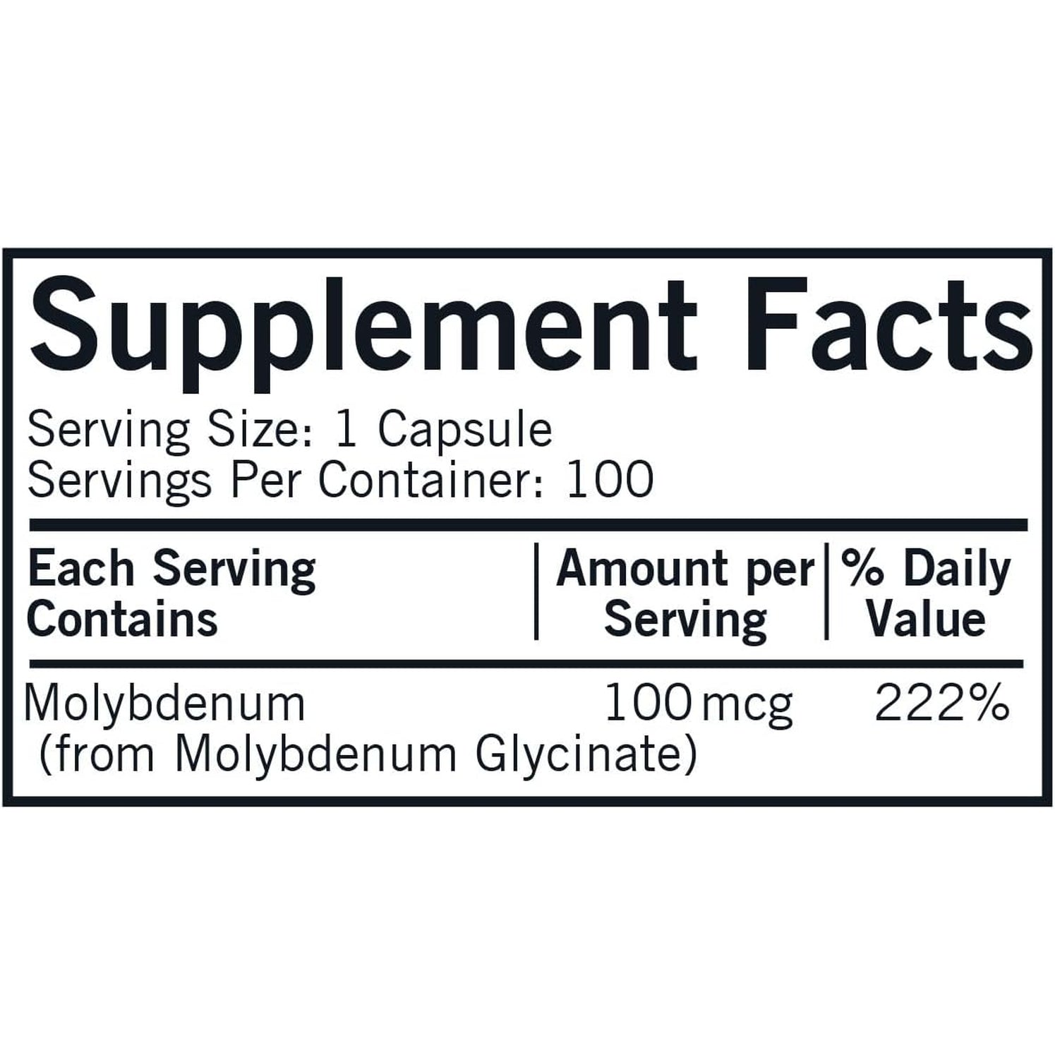 Kirkman - Molybdenum 100 Mcg - 100 Capsules - Essential Minerals - Breaks down Sulfites & Toxins - Hypoallergenic