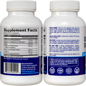 Dr. Maxwell Serotonin and Dopamine Supplements, Better than Dopamine or Serotonin Support Only. Helps Maintain Normal Neurotransmitter Levels. Mucuna Pruriens, 5-HTP, 60 Capsules Women Men
