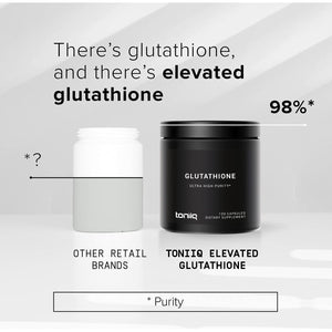 Toniiq Ultra High Strength Glutathione Capsules - 1000Mg Concentrated Formula - 98%+ Highly Purified and Bioavailable - Non-Gmo Fermentation - 120 Capsules Reduced Glutathione Supplement