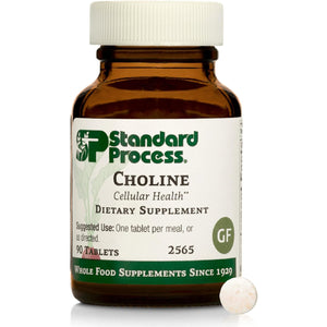 Standard Process Choline - Supports Healthy Fat Metabolism, Liver Health & Nervous System Function - Gluten-Free, Non-Dairy & Vegetarian -180 Mg, 90 Tablets