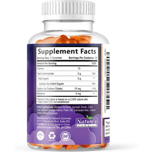 Sleep Gummies for Adults - Sugar Free Melatonin 6 MG per Serving Gummy Supplement - Natural Zero Sugar Sleeping Gummy for Adults & Kids, Orange Flavored, Extra Strength Sleep Support - 60 Gummies