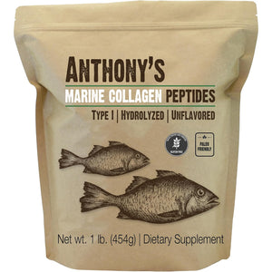 Anthony'S Hydrolyzed Marine Collagen Peptides, 1 Lb, Gluten-Free, Paleo and Keto Friendly, Unflavored