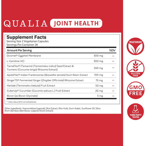 Qualia Joint Health 9 Advanced Joint Health Nutrients: Denatured Collagen, Boswellia, Tumeric, Boron, Ginger, L-Carnitine. Cartilage Health, Tendon Strength, Healthy Joint Aging (1 Month Supply)