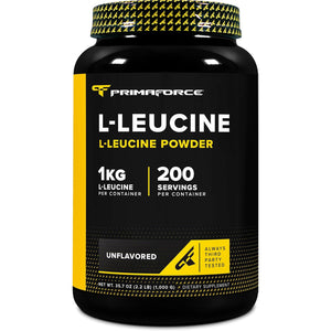 Primaforce L-Leucine Pure Powder 1 KG (2.2Lbs) - Non-Gmo, Gluten Free, 200 Servings
