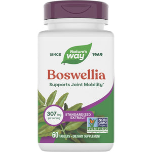 Nature'S Way Boswellia Standardized Extract, Supports Joint Mobility*, 307 Mg Boswellia Serrata Extract per Serving, Frankincense Supplement, Gluten Free & Vegan - 60 Tablets (Packaging May Vary)