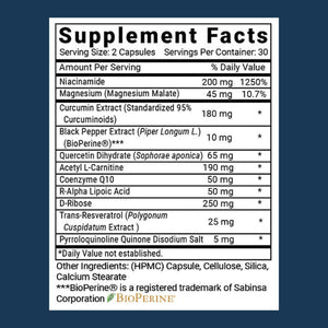 Advanced Bionutritionals – Advanced Mitochondrial Formula Support Supplement, Healthy Aging, Repair, Energy Optimizer with Coq10, PQQ, Alpha Lipoic Acid, Gluten Free, Vegan, Non GMO (60 Tablets)