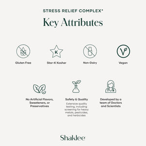 Shaklee - Stress Relief Complex - Calming Blend of L-Theanine, Ashwagandha, Beta-Sitosterol, and L-Tyrosine - Promotes Relaxation without Drowsiness - 1 Caplet Daily - Adults Supplement - 30 Caplets