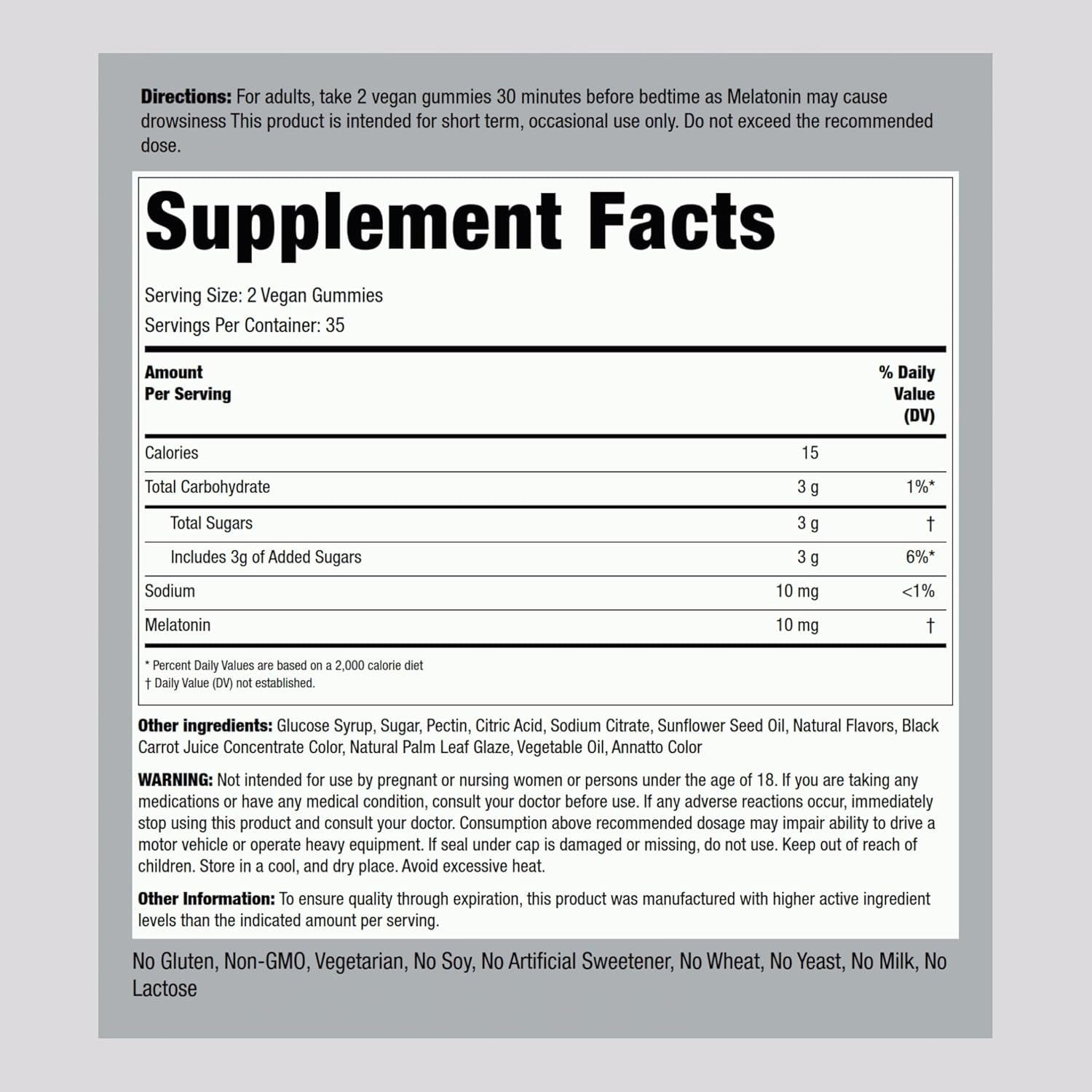 Piping Rock Melatonin Gummies 10Mg | 70 Count | Berry Flavor Supplement | Vegan, Non-Gmo, Gluten Free