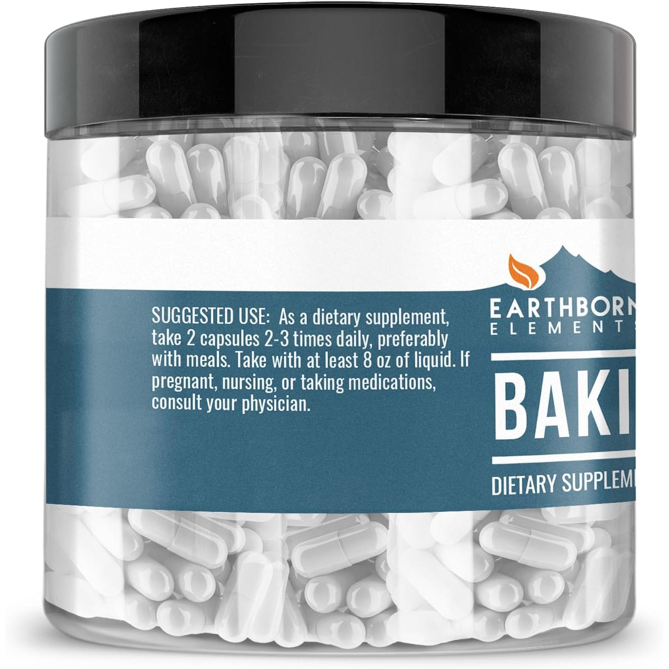 Earthborn Elements Baking Soda Capsules, 200 Capsules, Sodium Bicarbonate