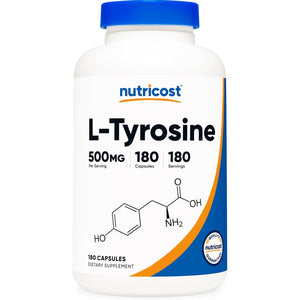 Nutricost L-Tyrosine 500Mg, 180 Capsules - Gluten Free & Non-Gmo