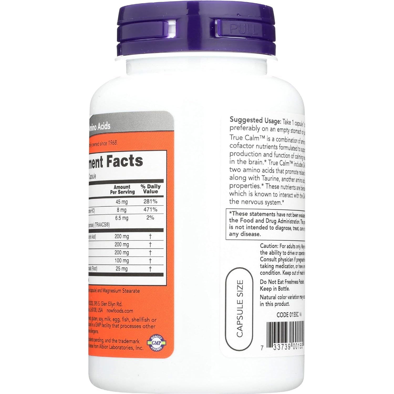 Now Foods True Calm(Tm) Amino Relaxer 90 Caps ( Two-Pack)