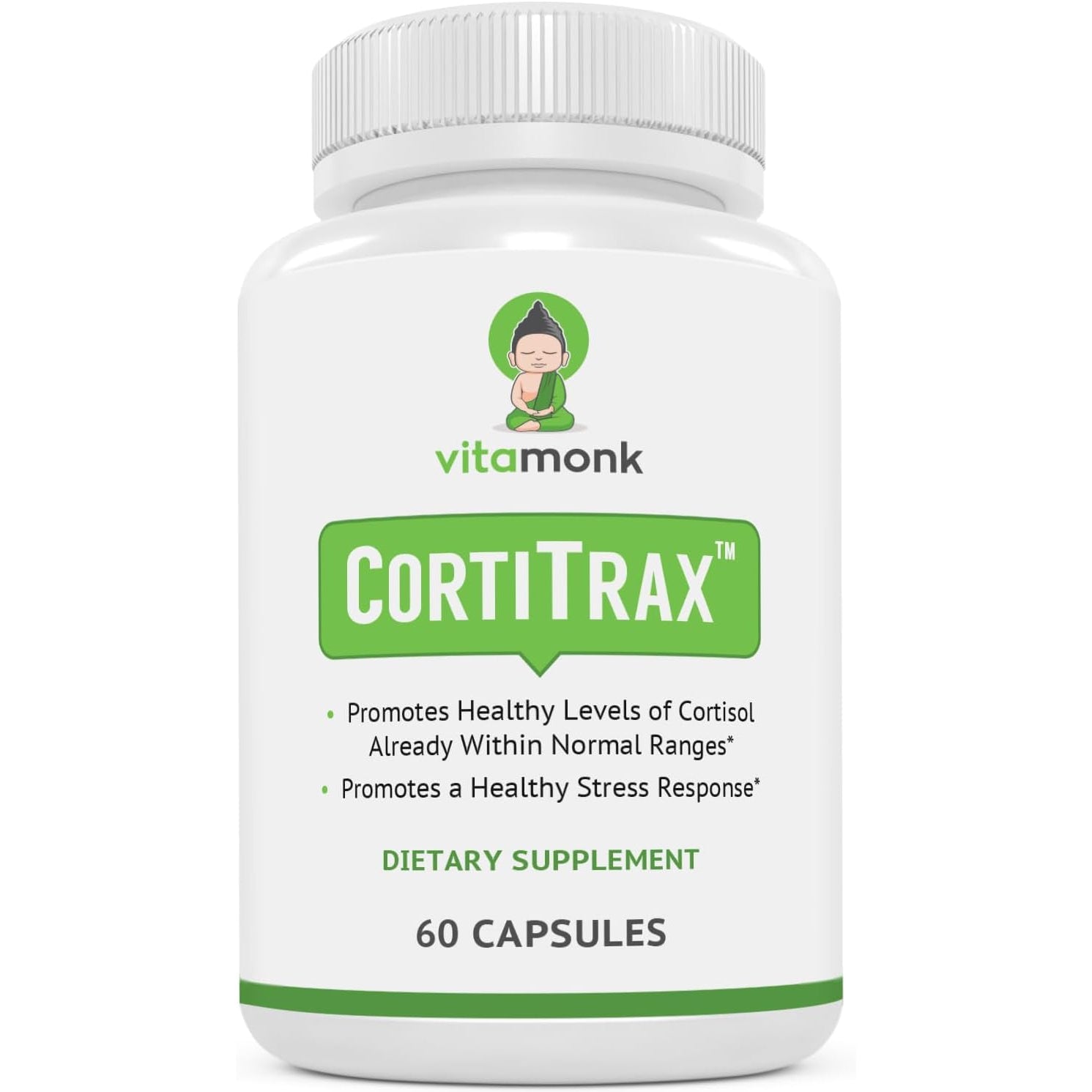 Vitamonk Cortitrax Natural Cortisol Blocker - Doctor Formulated Cortisol Manager, Cortisol Support & Cortisol Reducer (Already within Normal Ranges)- 60 Capsule Cortisol Supplement