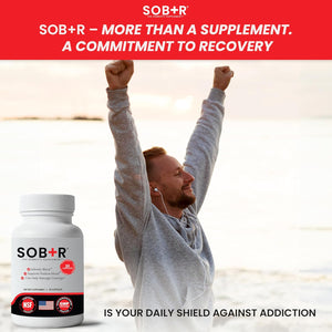 SOB+R Natural Drug Recovery Supplement | Alcohol Craving Blocker for Addiction Support | Restores Nutrients, Boost Mental Clarity | Vegetarian Capsules - Therapist Formulated, Made in USA | 30 Count