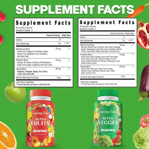 Nature'S Core Fruit and Veggie Supplement - 360 Capsules - 100% Whole Super Fruit and Vegetable Vitamin, Made in USA, Soy Free, Vegan, Capsule Form - 90 Count (Pack of 4)