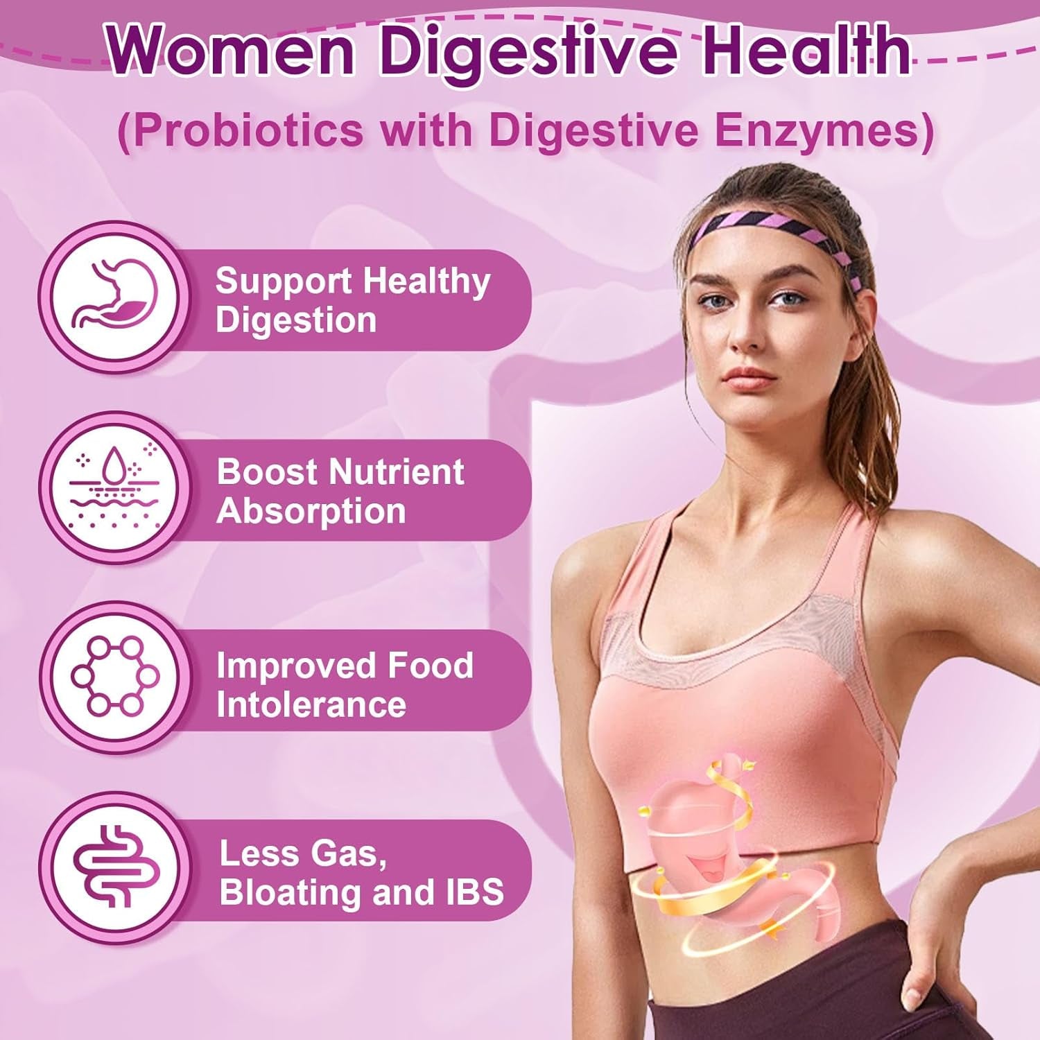 NATURE TARGET Probiotics for Women, 100 Billion Cfus Probiotic with Digestive Enzymes & Prebiotics, Vaginal Probiotics with Cranberry for Urinary Tract Health, Ph Balance, 180 Veggie Capsules