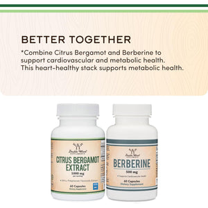 Citrus Bergamot Supplement - NSF Certified - Supports Healthy Cholesterol & Triglyceride Levels - 1000Mg, 60 Capsules (Bergamonte Standardization) by Double Wood