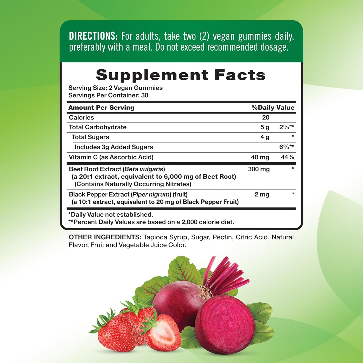 Nature'S Truth Beet Root Gummies | 60 Count | Superfood | with Black Pepper | Strawberry Flavor | Vegan, Non-Gmo & Gluten Free Supplement
