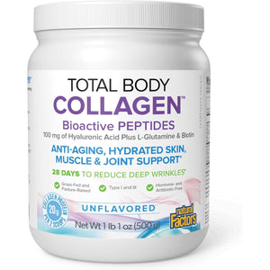 Natural Factors Total Body Collagen - Bioactive Collagen Supplement for Hair & Nail Growth Support - Healthy Skin Supplement with Protein, Vitamin C & More - Unflavored, 500 G (38 Servings)