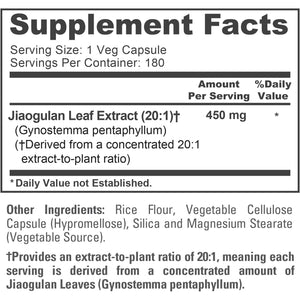 Nusapure Jiaogulan Capsules, 450 Mg, 180 Veg Capsules (Non-Gmo, Vegan)