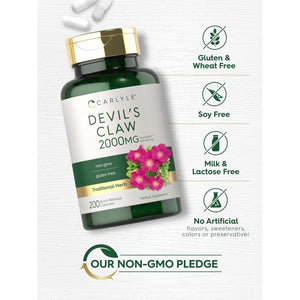 Carlyle Devils Claw Herbal Supplement | 200 Capsules | Non-Gmo & Gluten Free Formula
