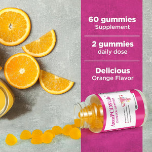 Arompcoslife Inositol Gummies for Women, 60 Count, Myo-Inositol Supplement with Folate & Vitamins B6 & B12, Supports Daily Wellness, Orange Flavor