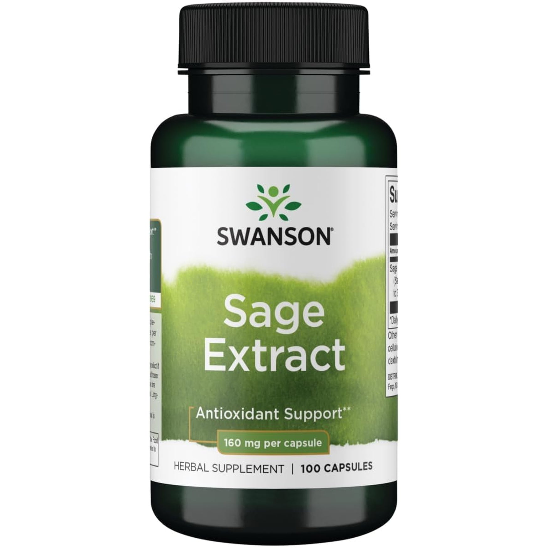 Swanson Sage Extract - Herbal Supplement Promoting Total-Body Health & Protection - Natural Formula for Overall Wellness Support - (100 Capsules, 160Mg Each)
