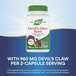 Nature'S Way Devil'S Claw Root, Joint Inflammation Relief, 100 Vegetarian Capsules