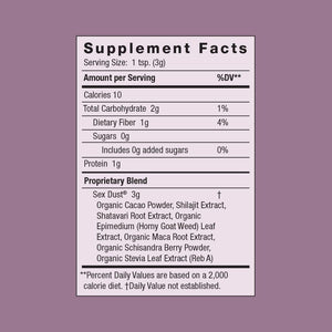 Moon Juice Sex Dust - Adaptogenic Libido Booster for Women - Maca Root Powder, Shatavari & Epimedium (Horny Goat Weed) for Hormone Balance, Mood & Creative Energy - Sugar & Caffeine-Free, 14 Servings