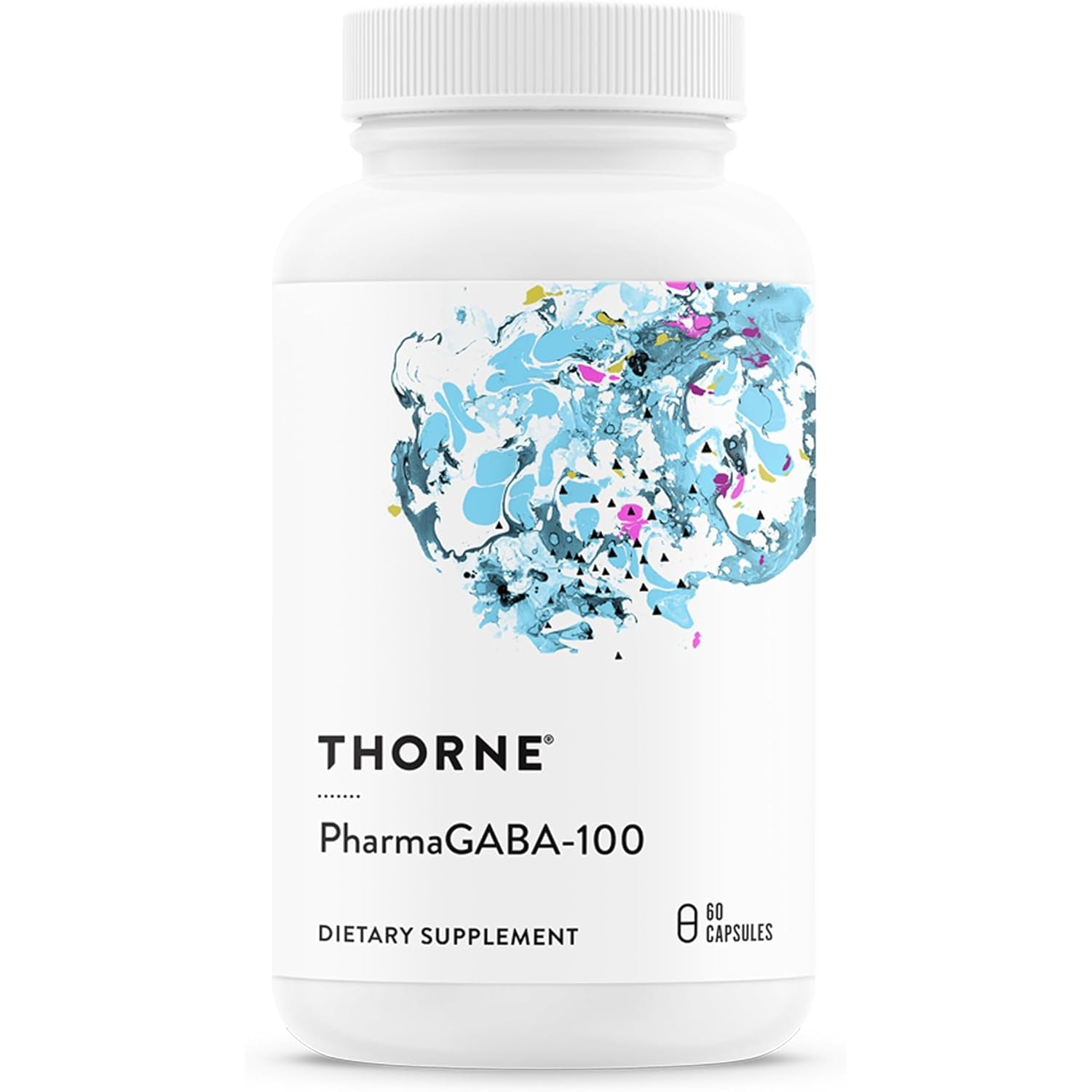THORNE - Pharmagaba-100 - GABA Supplement - 100 Mg Natural Source Gamma-Aminobutyric Acid - Support a Calm State of Mind and Restful Sleep* - 60 Capsules