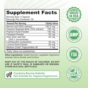 15 Day Colon Cleanse for Women – Natural Detox Pills with Herbs, Fiber & Probiotics – Bloating & Constipation Relief, Weight Loss & Gut Health Reset – 30 Capsules