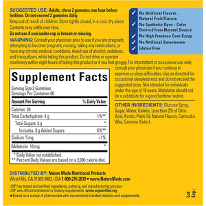 Nature Made Melatonin 10 Mg per Serving Gummies, Sleep Gummies for Adults Maximum Strength Dosage, 100% Drug Free Sleep Aid, 120 Count, 60 Day Supply