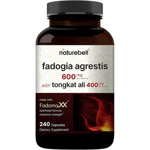 Naturebell Fadogia Agrestis 600Mg & Tongkat Ali 400Mg - 240 Capsules (4-Month Supply) - High-Potency Supplement for Energy, Vitality & Workout Support - Non-Gmo, Gluten-Free - 3Rd Party Tested