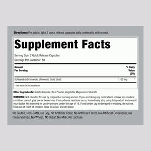 Piping Rock Schizandra Berry Fruit Capsules 1160Mg | 100 Count | Non-Gmo, Gluten Free Supplement