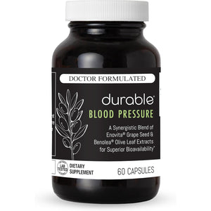 Durable Blood Pressure – Benolea Olive Leaf & Enovita Grape Seed Extract – Healthy Circulation, Nitric Oxide & Artery Support – Doctor Formulated, Vegan, Non-Gmo, Made in USA (60 Capsules)