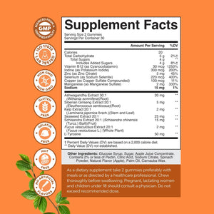 Natures Craft Thyroid Support Gummies - Thyroid Support Gummies for Comprehensive Support for Men and Women with Iodine Selenium and Other Potent Vitamins - Gelatin-Free Non-Gmo - 60 Count