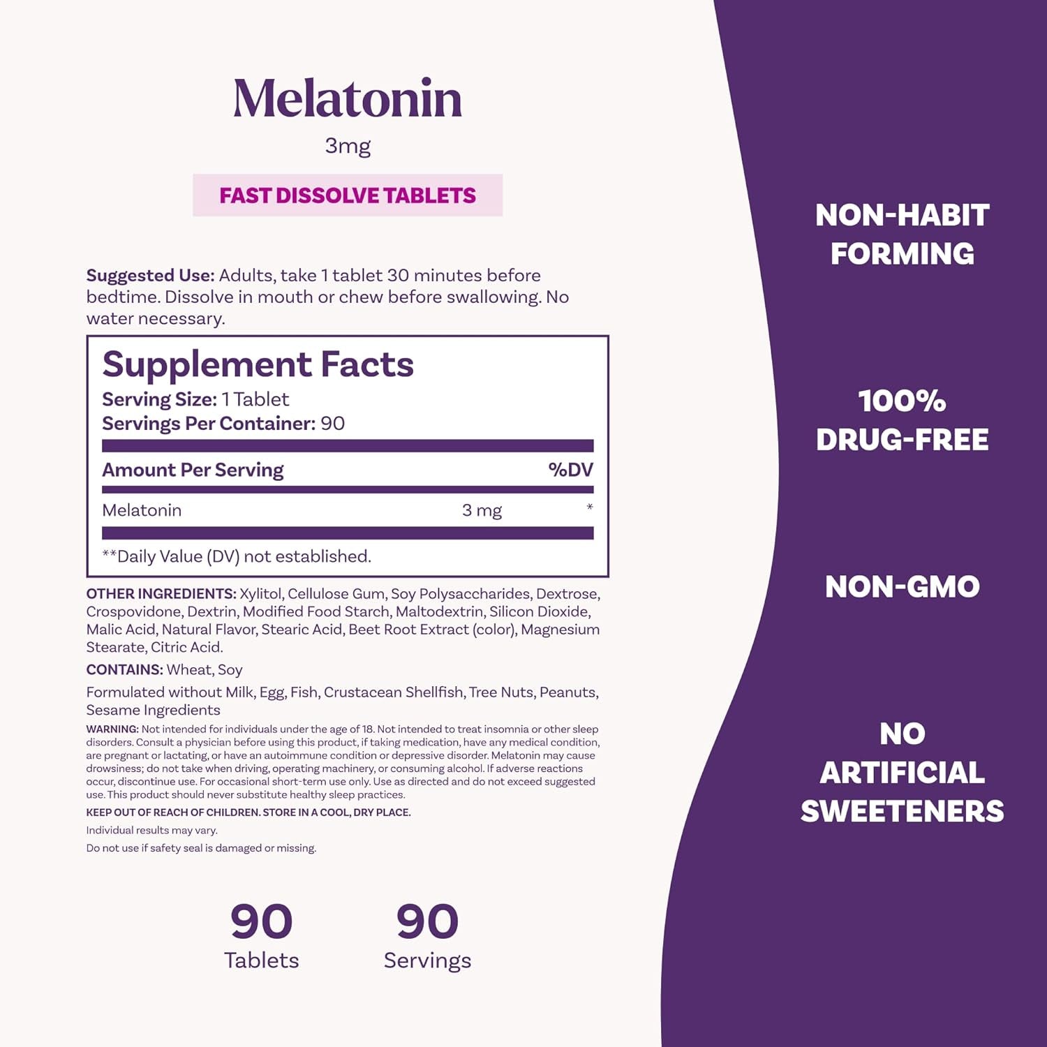 Natrol 3Mg Fast Dissolve Tablets Melatonin Strawberry Flavor