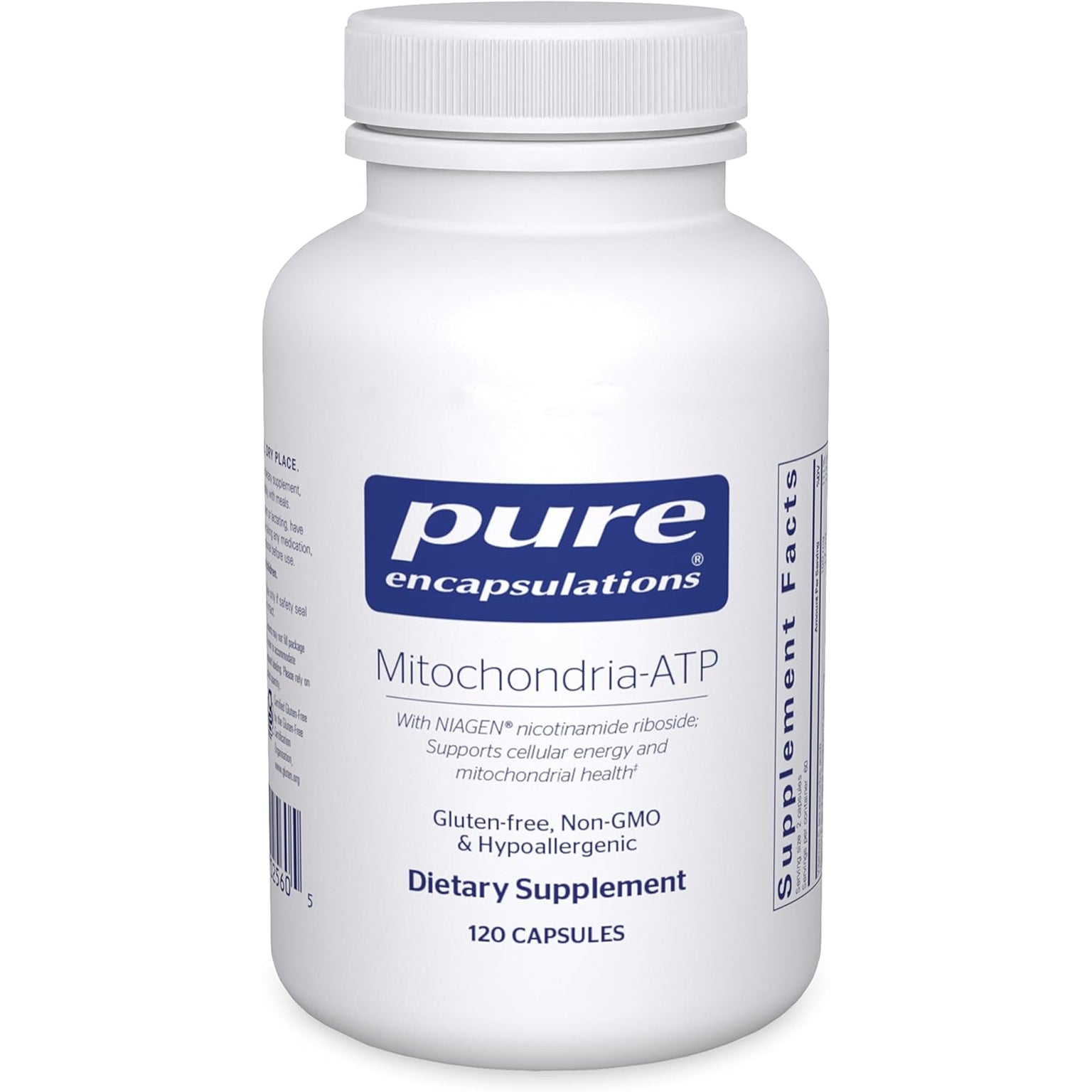 Pure Encapsulations Mitochondria-Atp - Mitochondrial Support - ATP Production Aid* - with Vitamin C, Vitamin E & Thiamin - Antioxidant Support - 120 Capsules