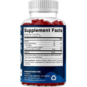 Vitamatic Sugar Free Melatonin 60 Mg - 60 Vegetarian Gummies - Non-Habit Forming Supplement