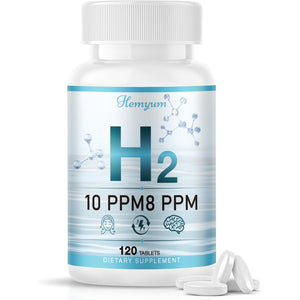 Hydrogen Water Tablets, H2 Molecular Hydrogen with Magnesium, 10 PPM Hydrogen Tablets for Drinking Water, Supports Physical Recovery, Brain Health&Cellular Energy - Non-Gmo, Gluten-Free 120 Tablets.