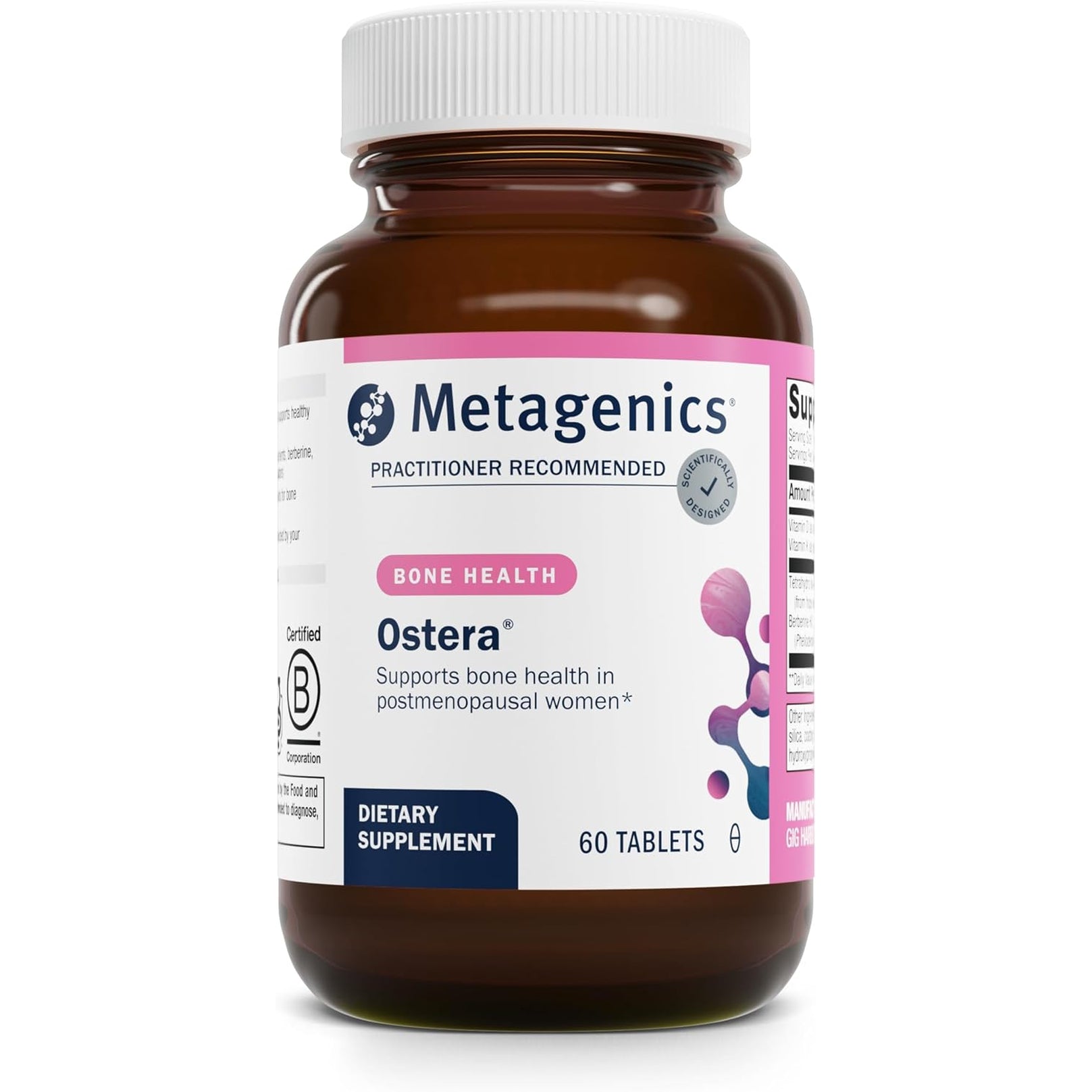 Metagenics Ostera - Bone Support Supplement for Postmenopausal Women* - with Berberine, Vitamins D & K - with Skrms for Healthy Bone Remodeling & Strength* - Non-Gmo, Gluten-Free - 60 Tablets